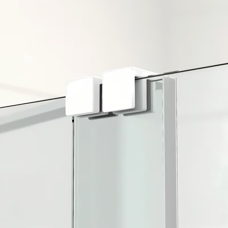 Parawan nawannowy SAT Walk-In Xmotion 150 cm z przezroczystym szkłem i białymi profilami