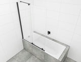 Przesuwna parawan nawannowy SAT Walk-In Xmotion z przezroczystym szkłem i czarnymi profilami