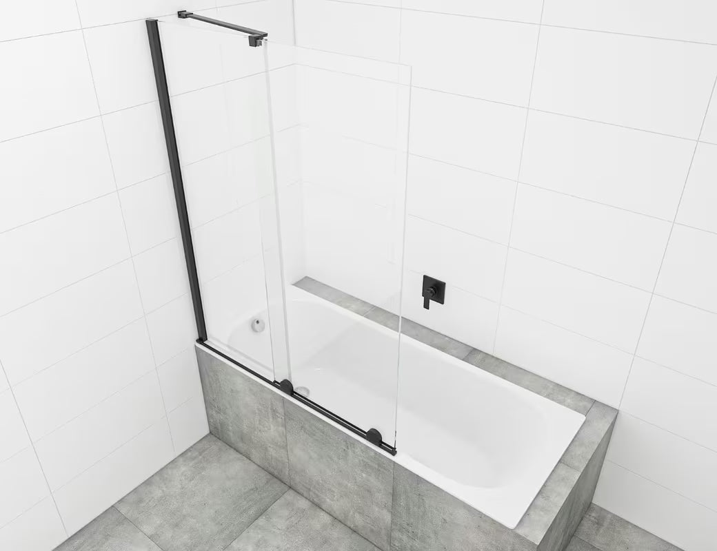 Przesuwna parawan nawannowy SAT Walk-In Xmotion z przezroczystym szkłem i czarnymi profilami