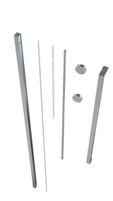 Zestaw montażowy pro walk-in SAT Walk-In Xmotion w chromie z profilem, uchwytem, prowadnicami i rolkami