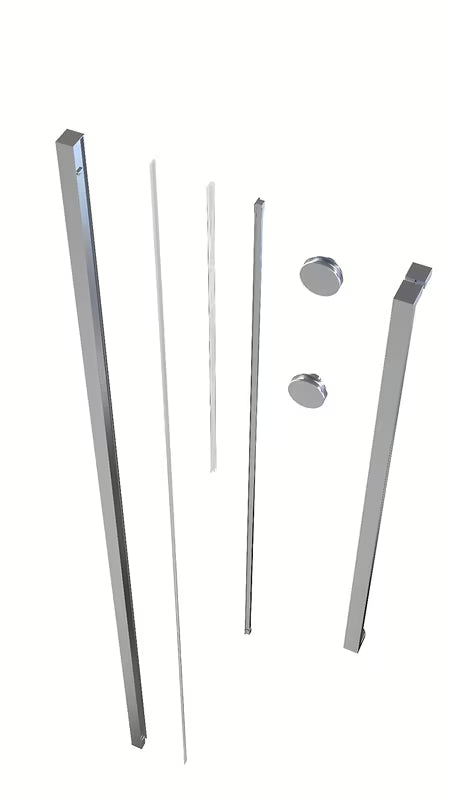 Zestaw montażowy pro walk-in SAT Walk-In Xmotion w chromie z profilem, uchwytem, prowadnicami i rolkami