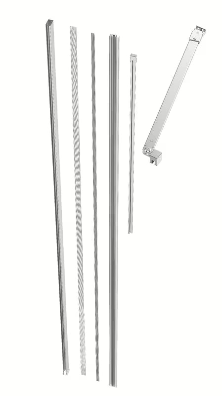 SAT Xmotion zestaw pro Walk-In do ścianki w chromie z profilem bocznym i listwą dolną