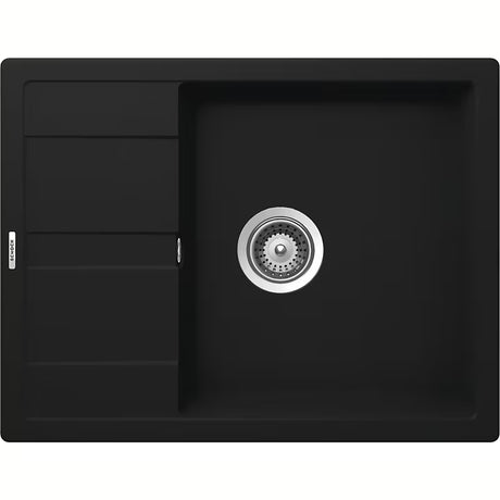 Granitowy zlewozmywak  Schock Manhattan D100 z ociekaczem w kolorze onyx pro montaż na blat roboczy.