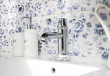 Chromowana bateria umywalkowa SIKO Provence w stylu retro z ozdobnymi detalami