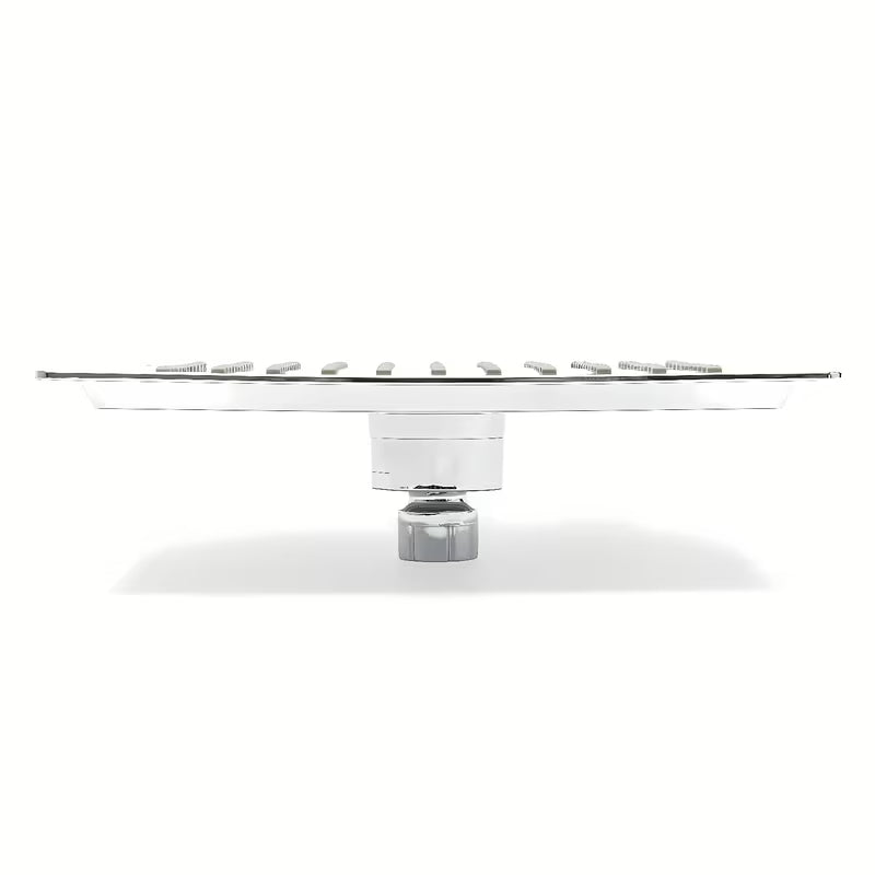 Kwadratowa deszczownica  SIKO Grey-Chrome w kolorze szary/chrom, wymiar 23x23 cm