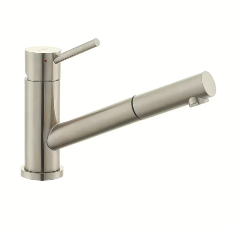 Nierdzewna bateria zlewozmywakowa SIKO Steel z wyciąganą wylewką w wykończeniu supersteel
