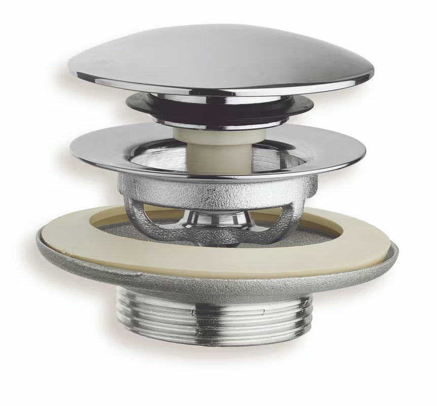Chromowany korek click-clack pro syfon wannowy Silfra
