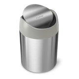 Nablatowy mini kosz na śmieci Simplehuman Mini bin ze szczotkowanej stali nierdzewnej z obrotową pokrywą