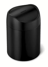 Czarny nablatowy kosz na śmieci Simplehuman Mini z uchylną pokrywą i pojemnością 1,5 l.