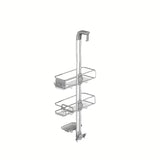 Prysznicowa półka Simplehuman Shower caddy ze stali nierdzewnej z przesuwnymi półkami i przyssawkami pro stabilnego mocowania.