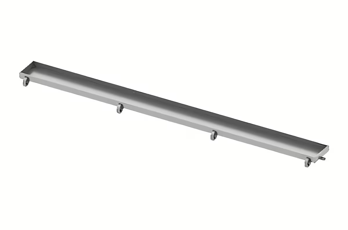 Tece Drainline prosty stalowy ruszt plate pro do wklejenia płytki z polerowanymi widocznymi krawędziami