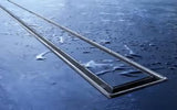 Tece Drainline prosty stalowy ruszt plate pro do wklejenia płytki z polerowanymi widocznymi krawędziami