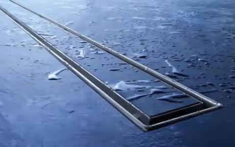 Tece Drainline prosty stalowy ruszt plate pro do wklejenia płytki z polerowanymi widocznymi krawędziami