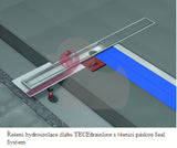 Stalowy odpływ liniowy Tece Drainline 120 cm pro nowoczesny kabina prysznicowa
