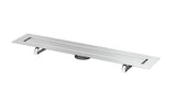 Stalowy odpływ liniowy Tece Drainline 70 cm z rusztem pro do przyklejenia płytki