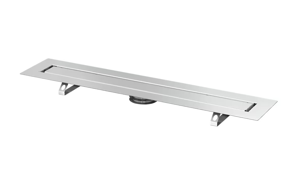 Stalowy odpływ liniowy Tece Drainline 70 cm z rusztem pro do przyklejenia płytki