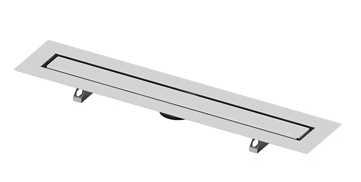 Stalowy odpływ liniowy Tece Drainline 80 cm z rusztem pro do przyklejenia płytki