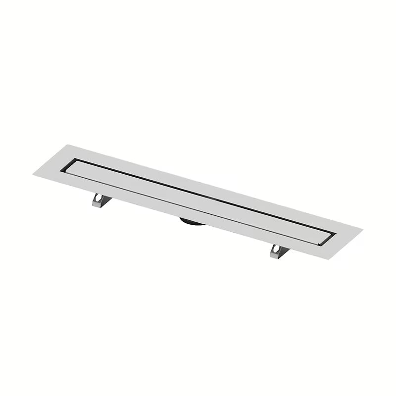 Nierdzewny odpływ liniowy Tece Drainline 120 cm z rusztem pro do wklejenia płytki, w wykończeniu połysk.