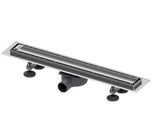 Odpływ liniowy Tece Linus 80 cm w wykończeniu chrome z rusztem pro do wklejenia płytki