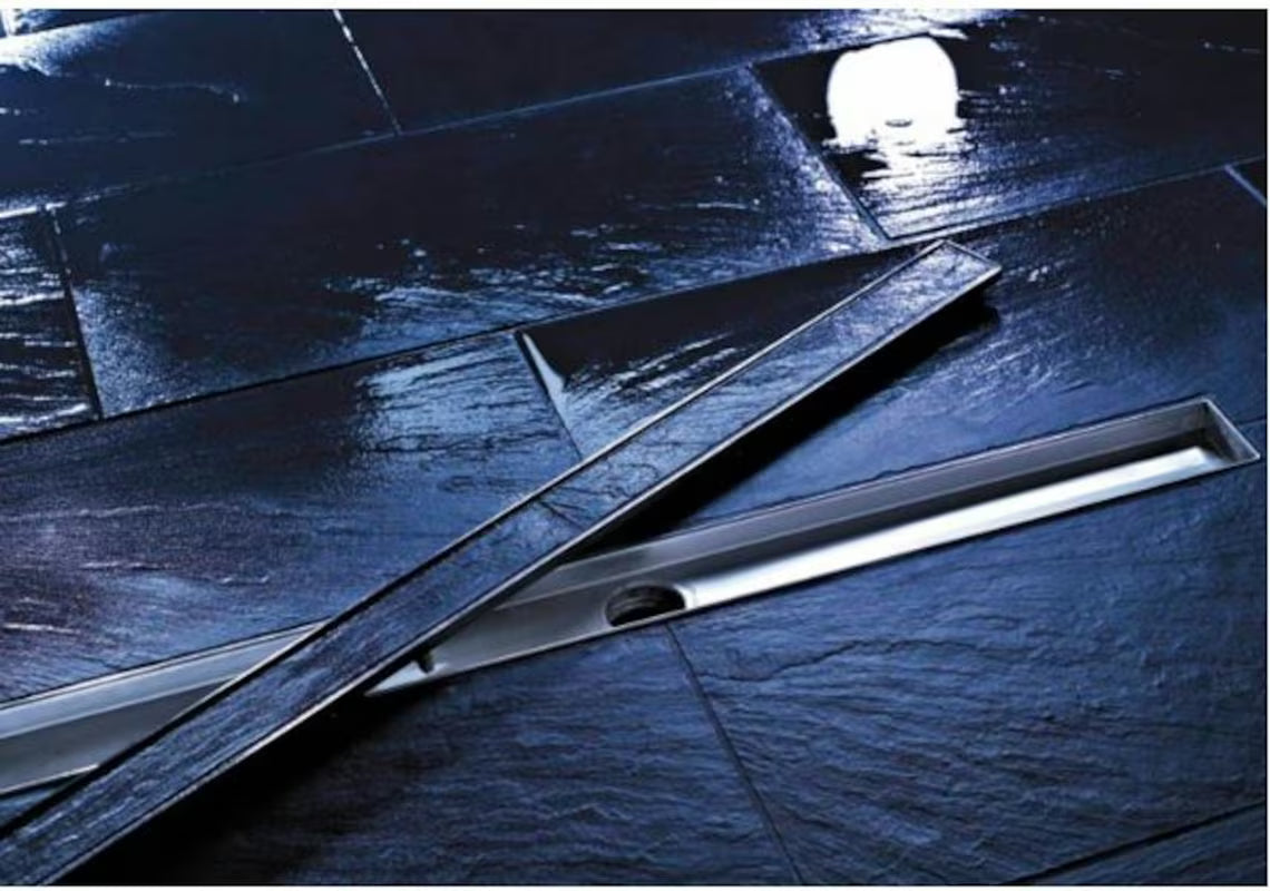 Odpływ liniowy Tece Linus 80 cm w wykończeniu chrome z rusztem pro do wklejenia płytki