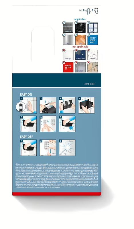 Czarna półka prysznicowa Tesa Lavaa bez wiercenia z systemem klejenia tesa Powerstrips Waterproof