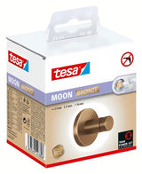 Brązowy haczyk na ręcznik Tesa z montażem na klej tesa Power.Kit bez wiercenia