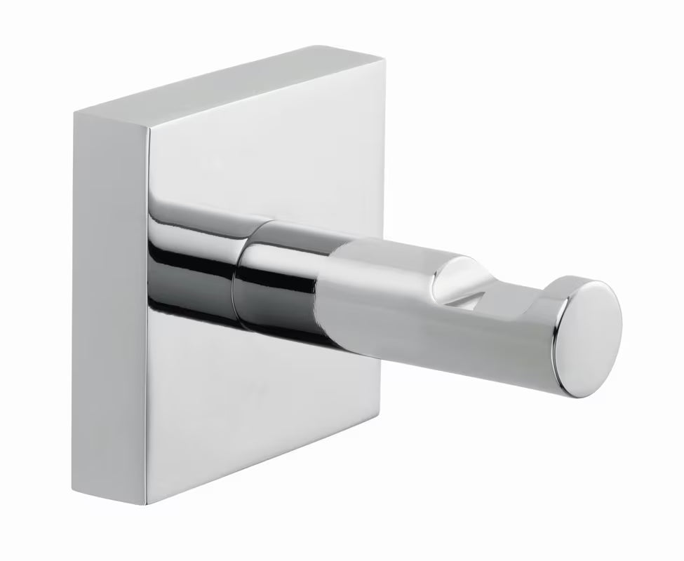 Chromowany kwadratowy haczyk Tesa Ekkro na ręcznik z montażem bez wiercenia w technologii Power.Kit