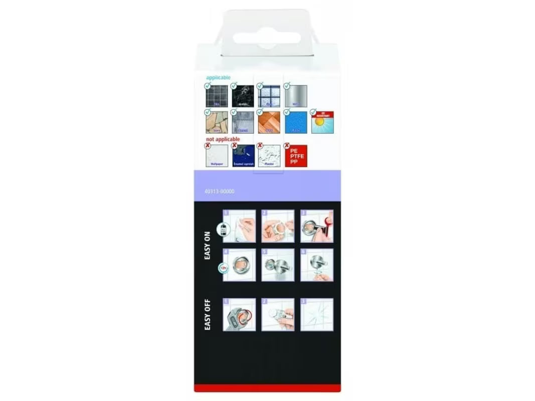 Uchwyt na papier Toaletowy Tesa Moon w wykończeniu stal szczotkowana z montażem bez wiercenia Power.Kit.