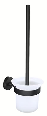 Tesa Moon Black SZCZOTKA do Wc w matowoczarnym wykończeniu z satynowym szklanym pojemnikiem