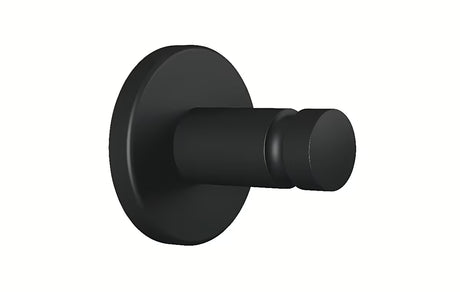 Matowoczarny haczyk na ręczniki Tesa Moon Black z montażem klejonym Tesa Power.Kit bez wiercenia