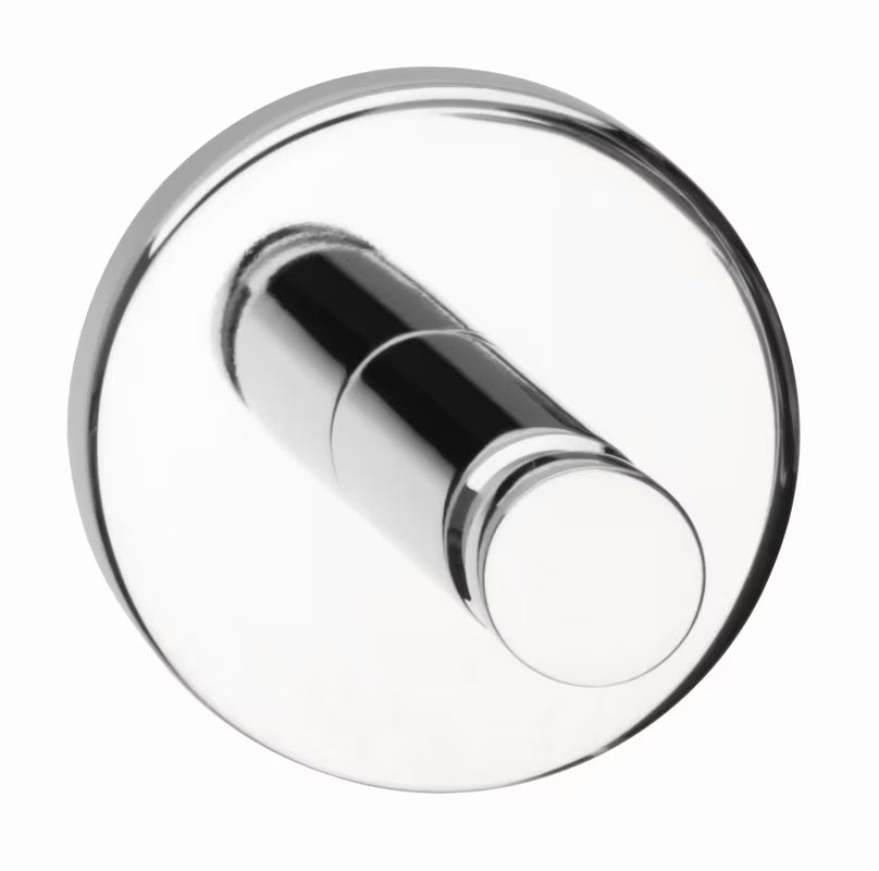 Chromowany haczyk Tesa powerbutton pro montaż bez wiercenia na płytkach i innych gładkich powierzchniach.