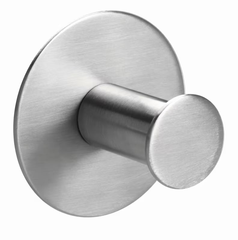 Tesa powerbutton Classic metalowy haczyk ze stali szczotkowanej pro, montaż bez wiercenia na płytkach.