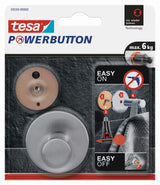 Tesa powerbutton Classic metalowy haczyk ze stali szczotkowanej pro, montaż bez wiercenia na płytkach.