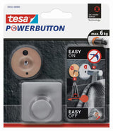 Haczyk Tesa powerbutton Classic ze szczotkowanej stali nierdzewnej pro z montażem bez wiercenia.