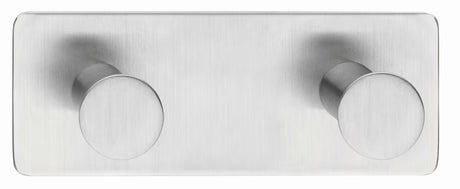 Wieszak 2 Hakowy Tesa powerbutton ze szczotkowanej stali nierdzewnej pro montaż bez wiercenia na twardych powierzchniach