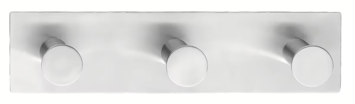 Wieszak Z 3 Haczykami tesa powerbutton ze szczotkowanej stali nierdzewnej pro montaż bez wiercenia na ścianie