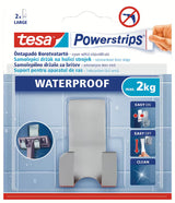 Tesa Powerstrips wodoodporny nierdzewny wieszak 2 hakowy pro do zawieszenia maszynki do golenia bez wiercenia.