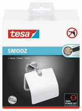 Błyszczący chromowany uchwyt na papier toaletowy Tesa Smooz z montażem Power.Kit bez wiercenia