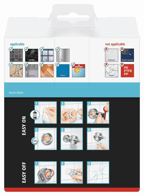 Chromowany uchwyt na mydelniczkę Tesa Smooz z satynową szklaną miseczką pro montaż bez wiercenia