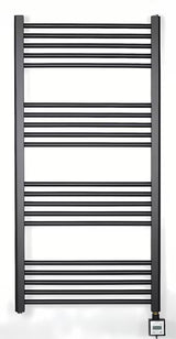 Elektryczny grzejnik łazienkowy Thermal Trend KD Economy 120x60 cm w kolorze czarnym matowym z termostatem KTX 3