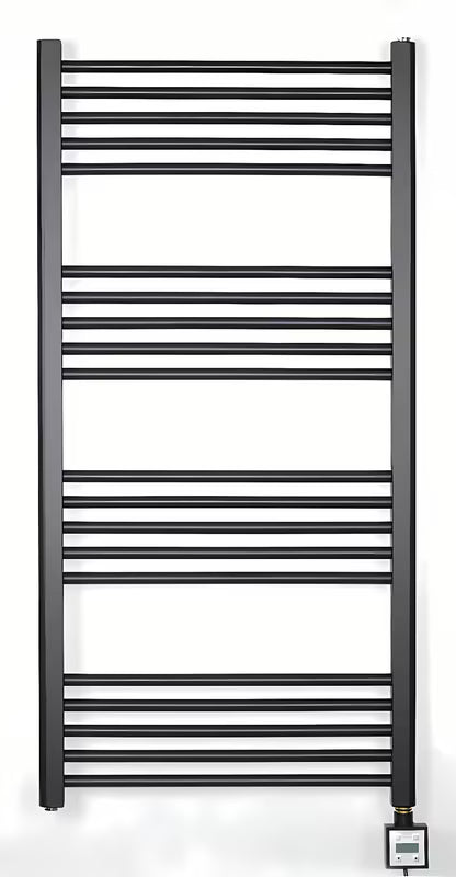 Elektryczny grzejnik łazienkowy Thermal Trend KD Economy 120x60 cm w kolorze czarnym matowym z termostatem KTX 3
