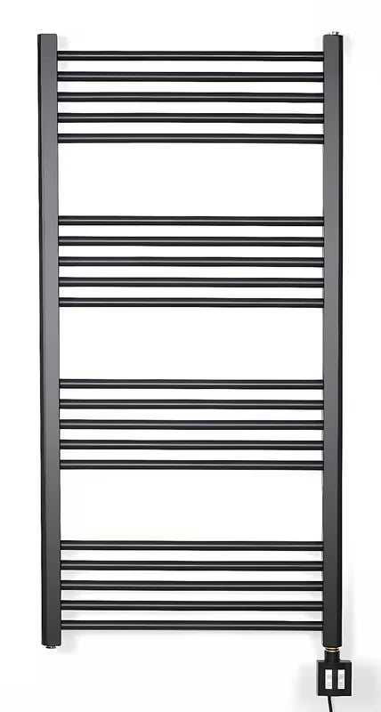 Elektryczny grzejnik łazienkowy Thermal Trend KD Economy 60x120 cm w kolorze czarny mat z grzałką KTX4
