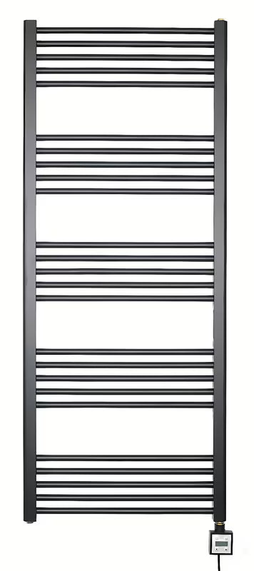 Elektryczny grzejnik łazienkowy Thermal Trend KD Economy 60x150 cm w kolorze czarnym matowym z termostatem KTX.