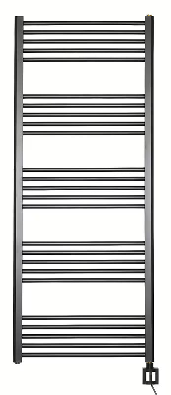 Elektryczny grzejnik łazienkowy Thermal Trend KD Economy 150x60 cm w kolorze czarnym matowym z termostatem KTX4.