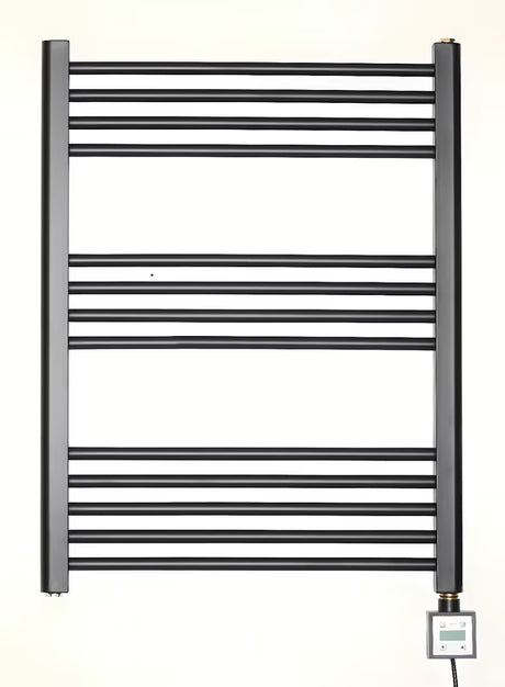Elektryczny grzejnik łazienkowy Thermal Trend KD Economy 80x60 cm w kolorze czarny mat z termostatem KTX 3.