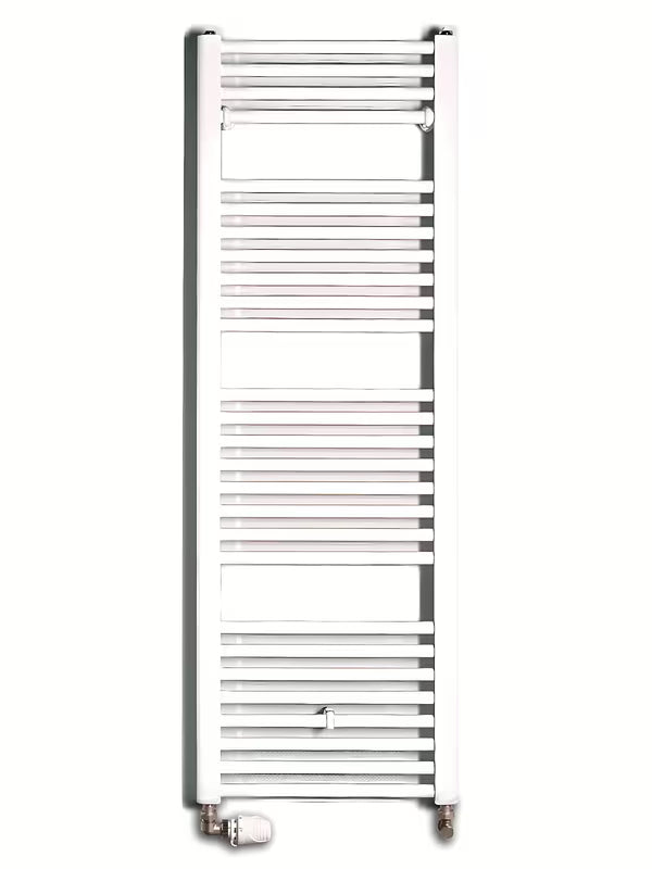 Biały kombinowany rurowy grzejnik łazienkowy Thermal Trend KD 132x45 cm odpowiedni do łazienki
