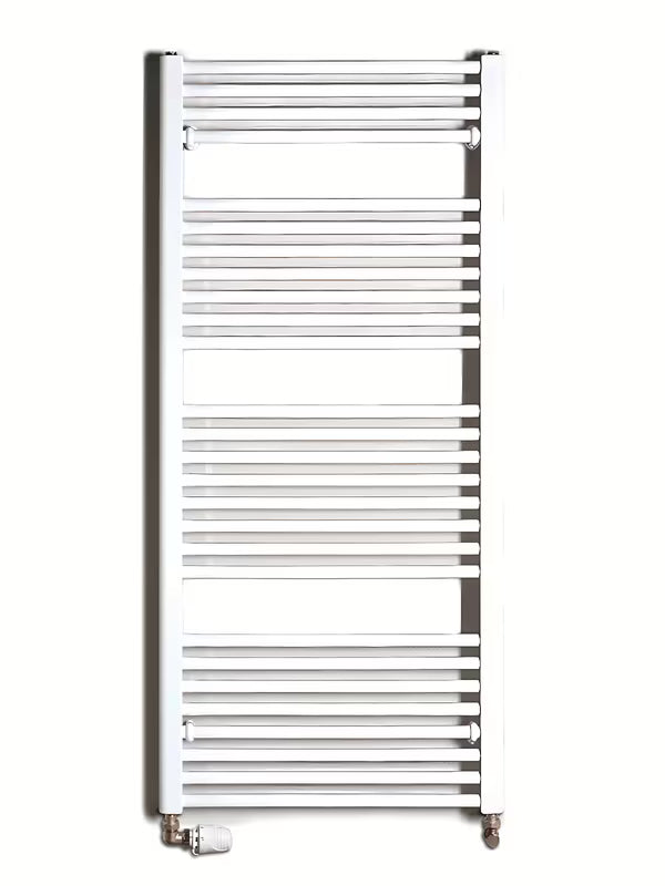 Biały kombinowany rurowy grzejnik łazienkowy Thermal Trend KD 60x132 cm, odpowiedni do łazienki
