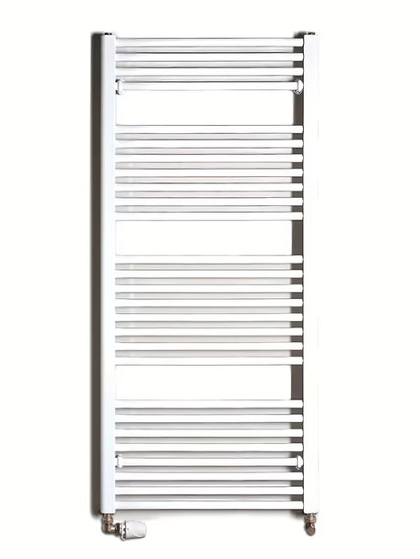 Biały kombinowany rurowy grzejnik łazienkowy Thermal Trend KD 60x132 cm, odpowiedni do łazienki