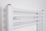 Biały kombinowany rurowy grzejnik łazienkowy Thermal Trend KD 60x132 cm, odpowiedni do łazienki