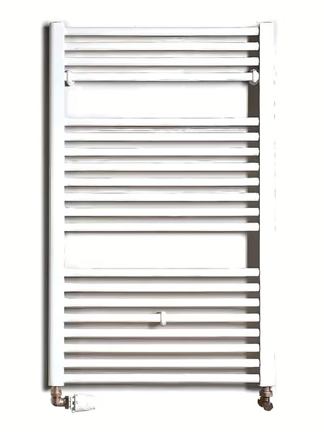 Biały kombinowany rurowy grzejnik łazienkowy Thermal Trend KD 96x60 cm odpowiedni do łazienki
